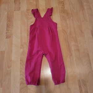 Carter's Red Flutter Ruffle Overalls Size 24 Months